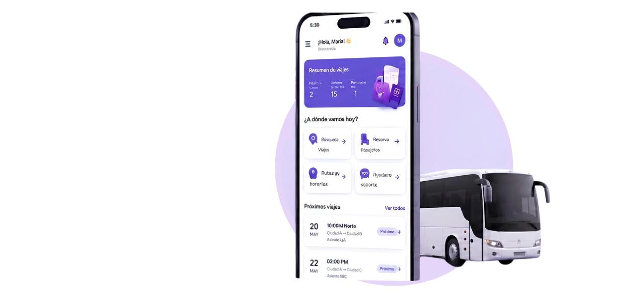 Captura de la App para pasajeros