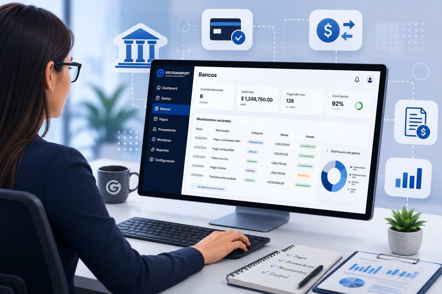 Captura del módulo Bancos