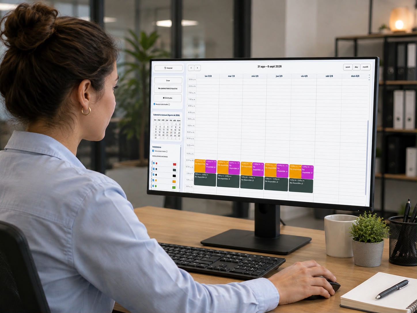 Captura del módulo Calendario operativo