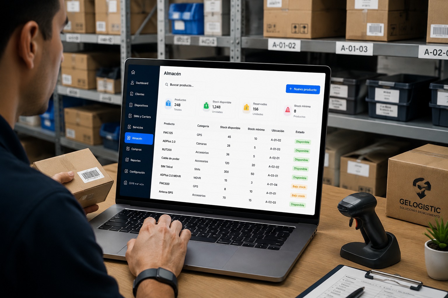 Captura del módulo Clientes y cuentas